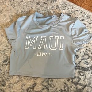 blue maui crop tee
